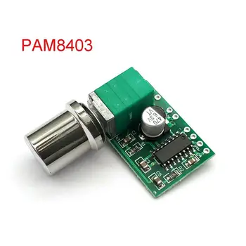 Mini PAM8403 DC 5V 2-канальный USB Модуль платы цифрового аудиоусилителя 2 * 3 Вт Регулятор громкости с потенциометром