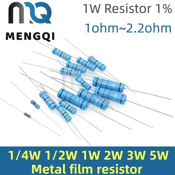 MQ 20шт 1 Вт Металлический пленочный резистор 1% 1R ~ 1 М 1 2 10 22 47 100 330 Ом 1K 4,7K 10K 22K 47K 100K 330K 470K 2R 10R 22R 47R 100R 330R