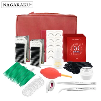 NAGARAKU НОВЫЙ Профессиональный Портативный набор для наращивания ресниц для начального макияжа, набор для наращивания ресниц, контейнер для инструментов для макияжа