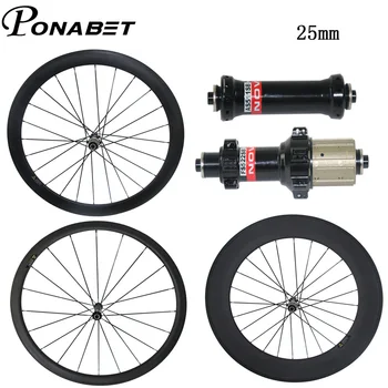 PONABET 25 мм U-образная колесная пара 700C 38 мм / 50 мм / 60 мм / 88 мм карбоновая велосипедная колесная пара Novatec AS511SB / FS522SB с прямой тягой