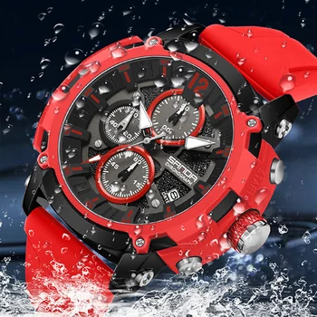 SANDA Chronograph, силиконовые мужские наручные часы 2023, лучший бренд класса люкс Для мужчин, мужские кварцевые часы relogio masculino, светящиеся