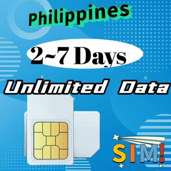 SIM-карта 3 в 1 для передачи данных на 2, 5, 6, 7 дней, карта данных мобильного телефона, SIM-карта, роуминг данных оператора 4G для путешествий на Филиппины