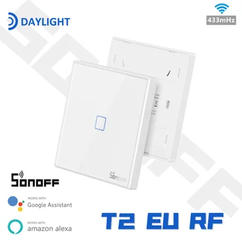SONOFF T2 EU Smart RF 433 / ПРИЛОЖЕНИЕ / Настенный Выключатель света с Сенсорным Управлением 1 Группа Настенный Сенсорный Выключатель Контроллер Работает С Alexa Google Home