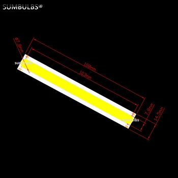 [Sumbulbs] Светодиодный Источник света COB Strip DC12V 108x15mm 4W с чипом на плате Теплый 3000K Холодный 6500 K для различных видов ламп DIY