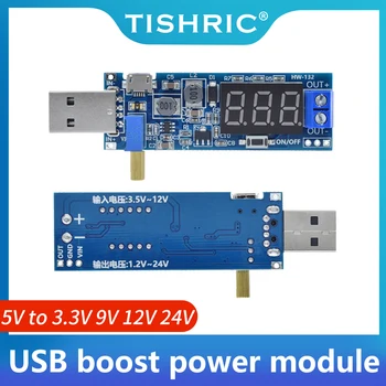 TISHRIC USB Повышающий/Понижающий мощность USB Повышающий Модуль Регулятора мощности Модуль питания DC-DC от 5 В до 3,3 В 12 В Регулируемый выход DC 1,2 В-24 В