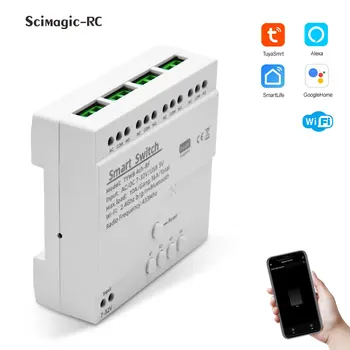 Tuya Relay Wifi Smart Switch Module 4CH 7-32 / 110-220 В Приложение Smart Life с дистанционным управлением для работы в умном доме с Alexa Google Home