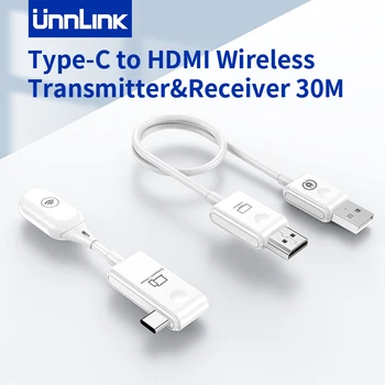 Unnlink 5.8G Беспроводной Удлинитель HDMI Type-C 30-Метровый Приемник Видеопередатчика для PS4 DVD Камеры ПК Телефона Ноутбука К ТВ Монитору