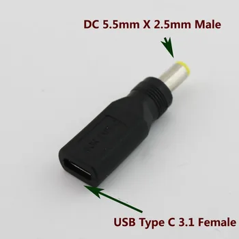 USB 3.1 Type C Разъем USB-C от розетки до штекера 5,5 мм x 2,5 мм Постоянного Тока для зарядки Зарядного устройства Разъем Адаптера