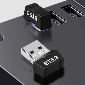 USB Bluetooth5.3 Адаптер Передатчик Приемник Bluetooth Аудио Bluetooth Ключ Беспроводной USB Адаптер для ПК Динамик Мышь Геймпад