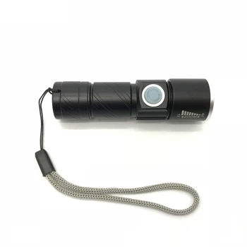 USB перезаряжаемый фонарик Q5 Zoom Light Flash, водонепроницаемый тактический фонарь для кемпинга, прочный встроенный аккумулятор, велосипедный фонарь