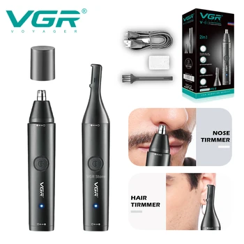 VGR Триммер Для Волос в Носу Профессиональный Прибор Для Удаления Волос 2 в 1 Электробритва Моющийся Перезаряжаемый Триммер для Мужчин V-613