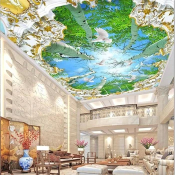 wellyu Пользовательские большие фресковые обои большое дерево украшение гостиной картина 3D обои крыша потолочные обои papel de pared 3d