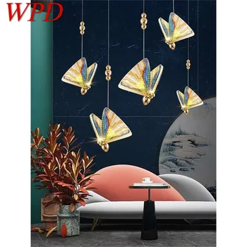 WPD Новые скандинавские люстры Красочная подвеска в виде бабочки Современный потолочный светильник Креативный для домашнего освещения
