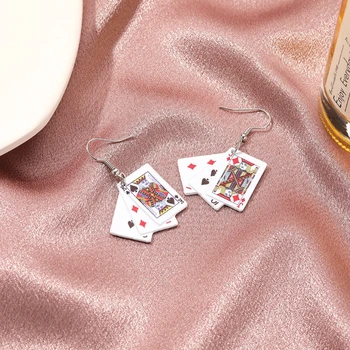 Y1UE нерегулярные женские серьги из сплава с забавными карточками, повседневные серьги