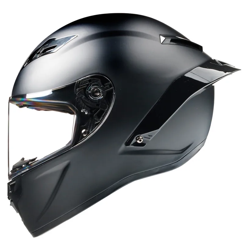 0700e Мотоциклетный шлем в горошек, одобренный Ce, Полнолицевый Мотоциклетный Шлем В горошек - Матово-черный L (59-60 см) Изображение 2