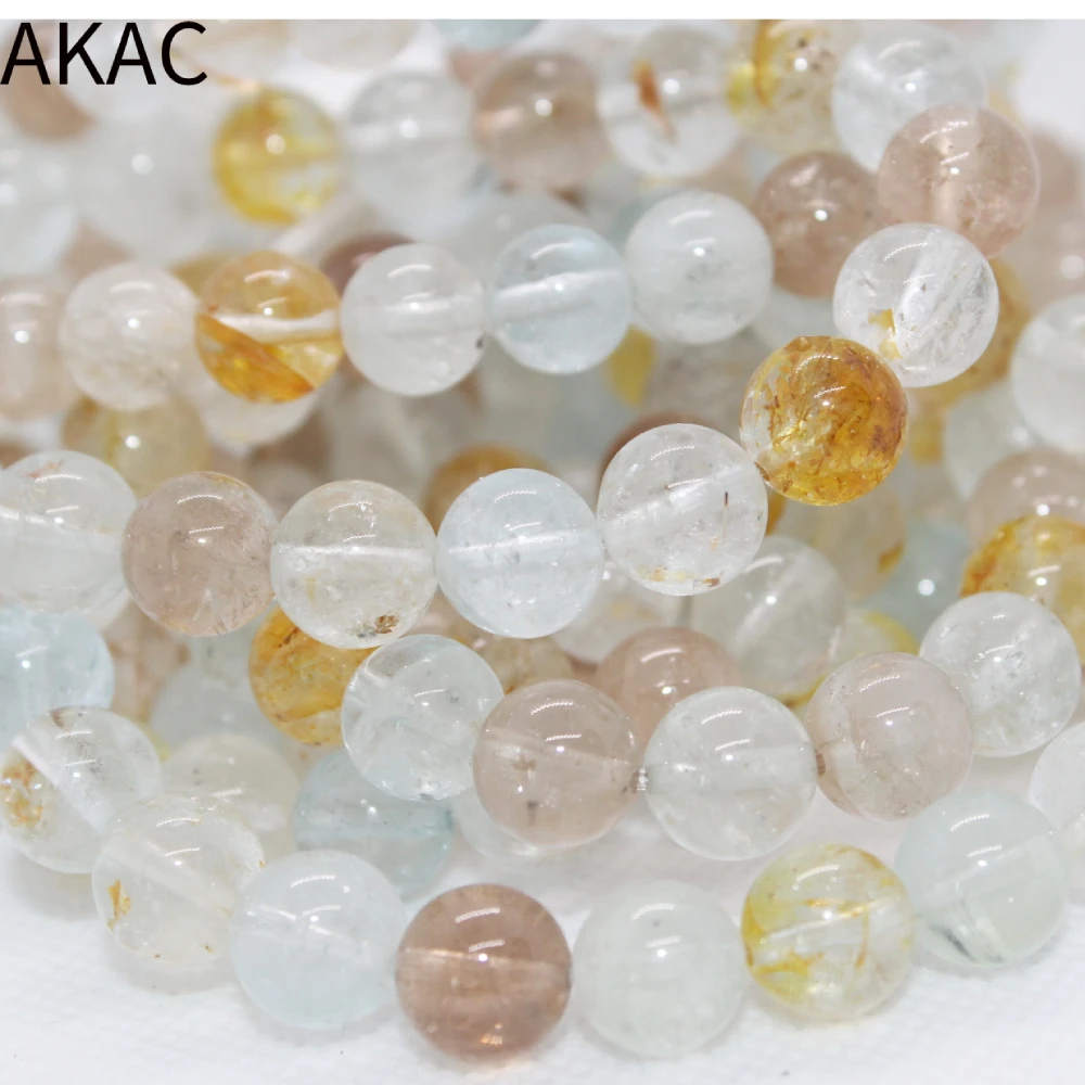 1 браслет AKAC приблизительно 8-9 м 21-23 бусины 100% натуральный разноцветный браслет с топазом Изображение 1