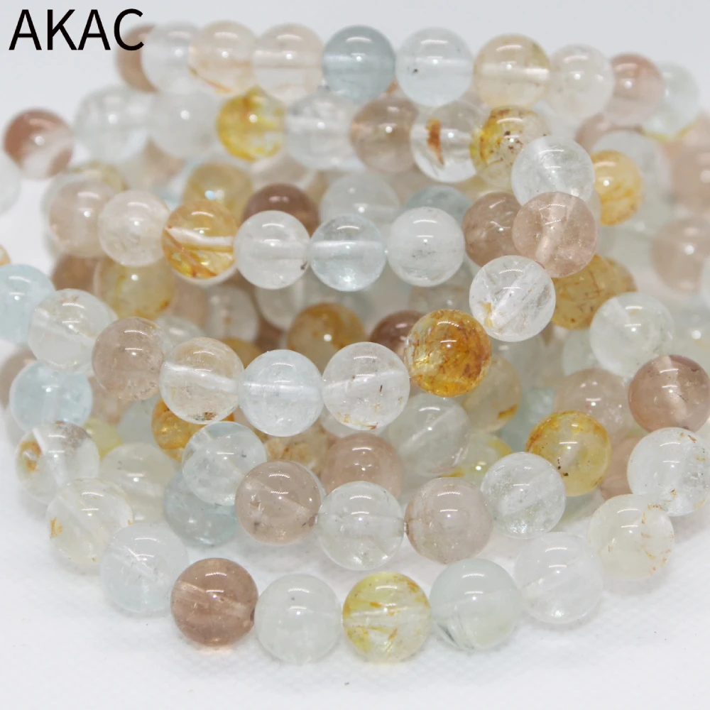 1 браслет AKAC приблизительно 8-9 м 21-23 бусины 100% натуральный разноцветный браслет с топазом Изображение 2