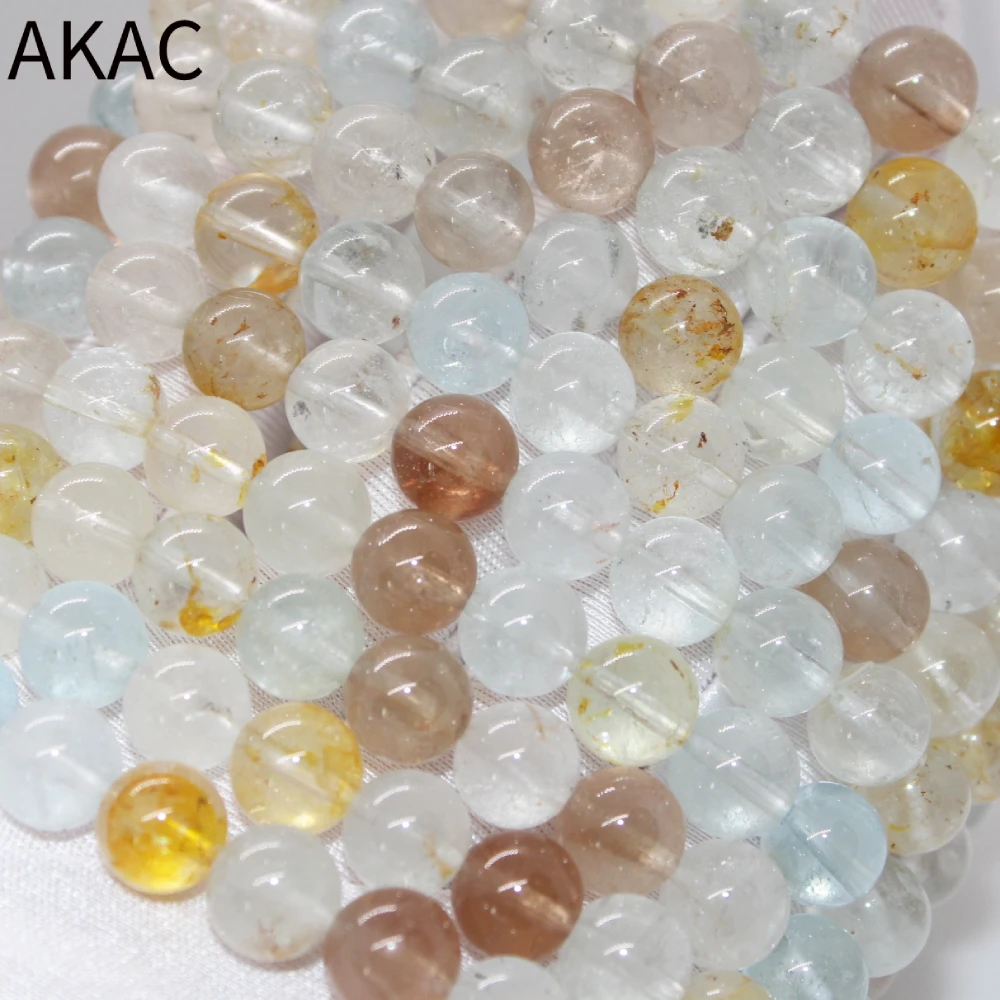 1 браслет AKAC приблизительно 8-9 м 21-23 бусины 100% натуральный разноцветный браслет с топазом Изображение 3