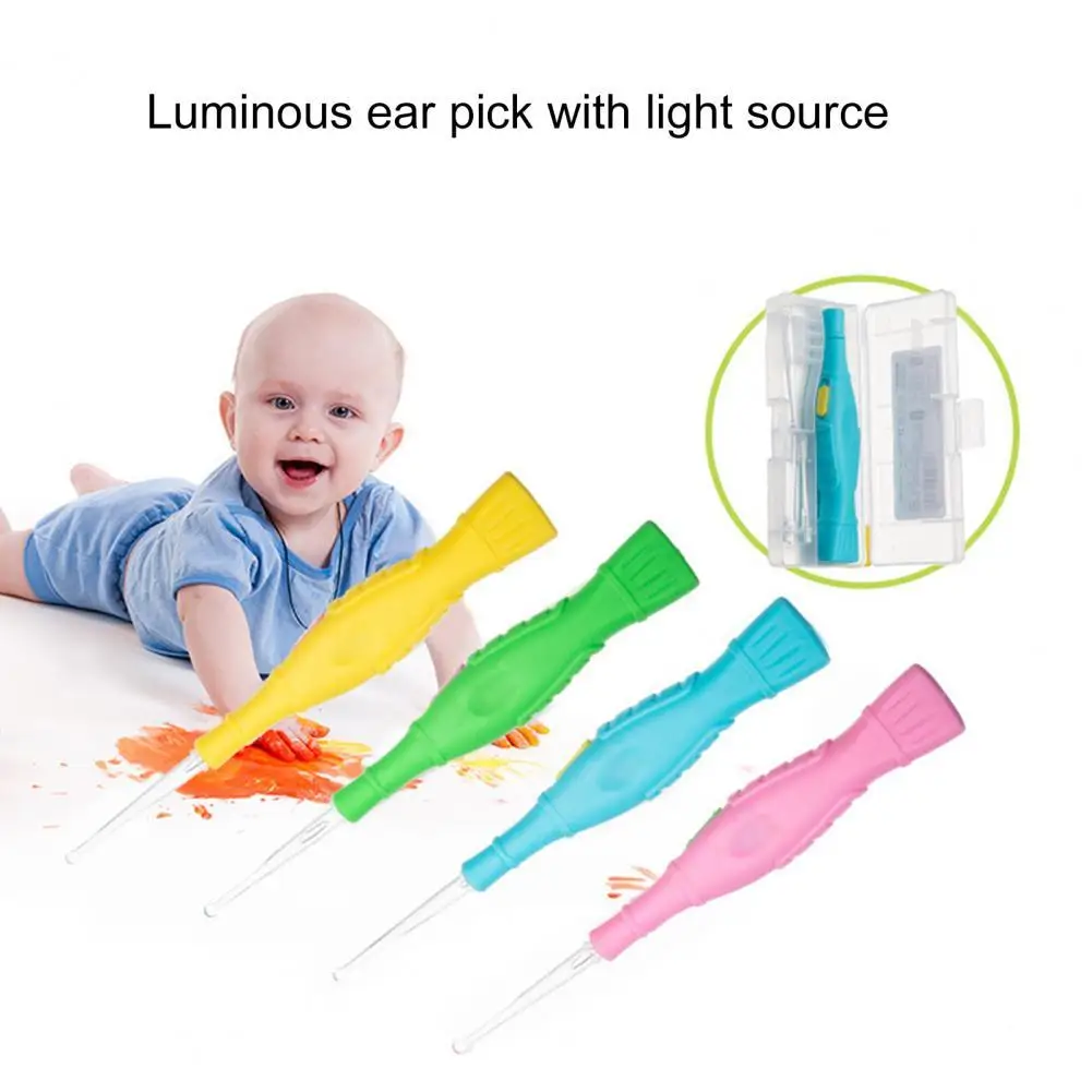 1 комплект Средств для удаления ушной серы с подсветкой, мультяшный дизайн, средство для удаления ушной серы, профессиональный набор инструментов для чистки для ребенка Изображение 0