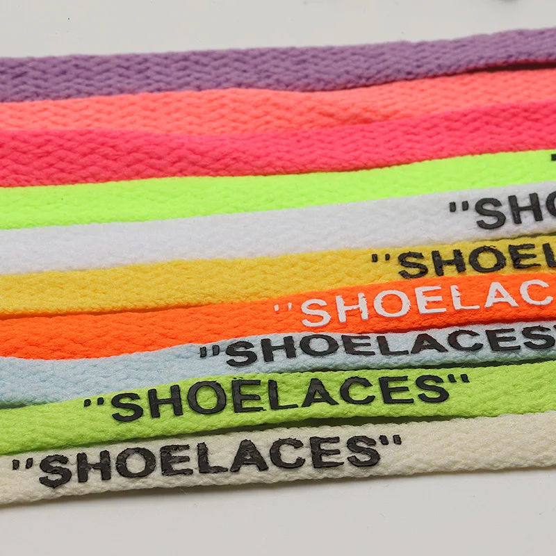 1 пара шнурков с буквами 8 мм, цветные плоские шнурки из полиэстера для взрослых и детей Изображение 5