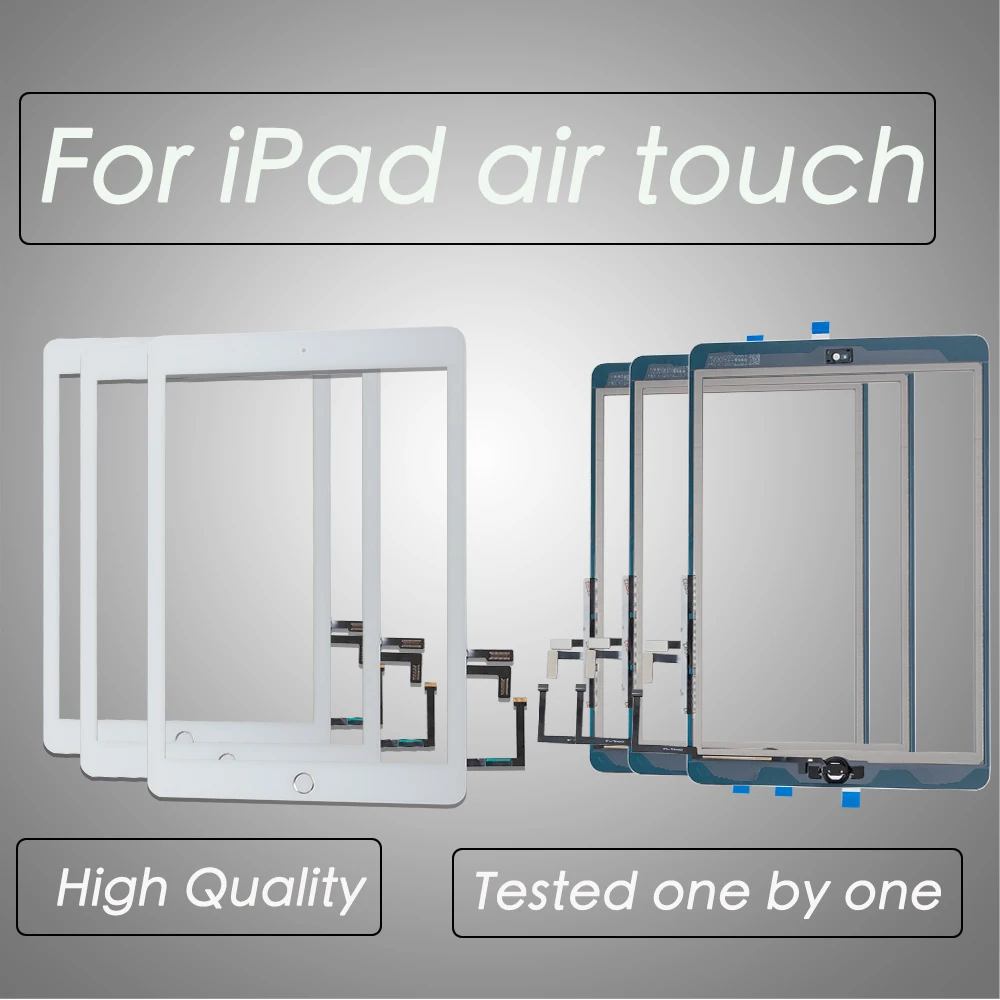 10 шт./лот Для iPad Air 1 ЖК-Внешний Сенсорный Экран Дигитайзер Переднее Стекло Дисплея Замена Сенсорной панели A1474 A1475 A1476 Изображение 0