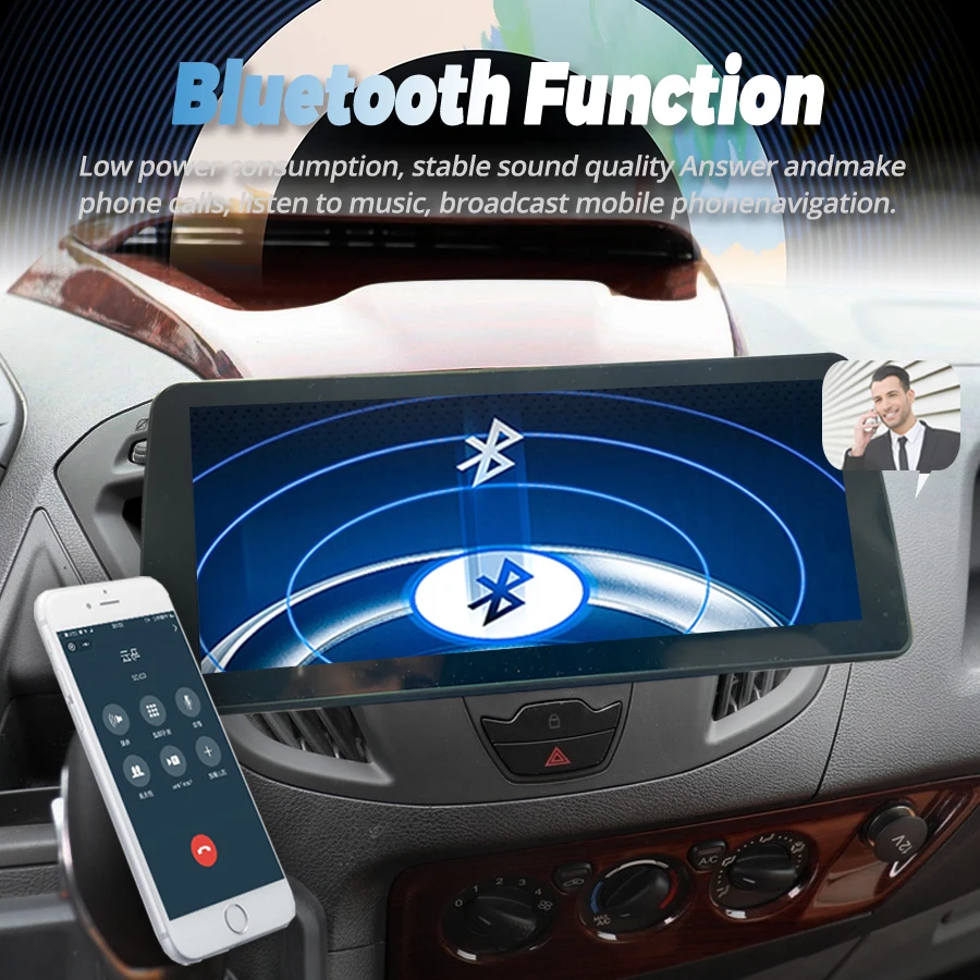 12,3-дюймовое автомобильное радио 2din с экраном Android Carplay для Ford Transit Custom 2014 2015 Стерео мультимедийный видеоплеер GPS Навигация Изображение 4