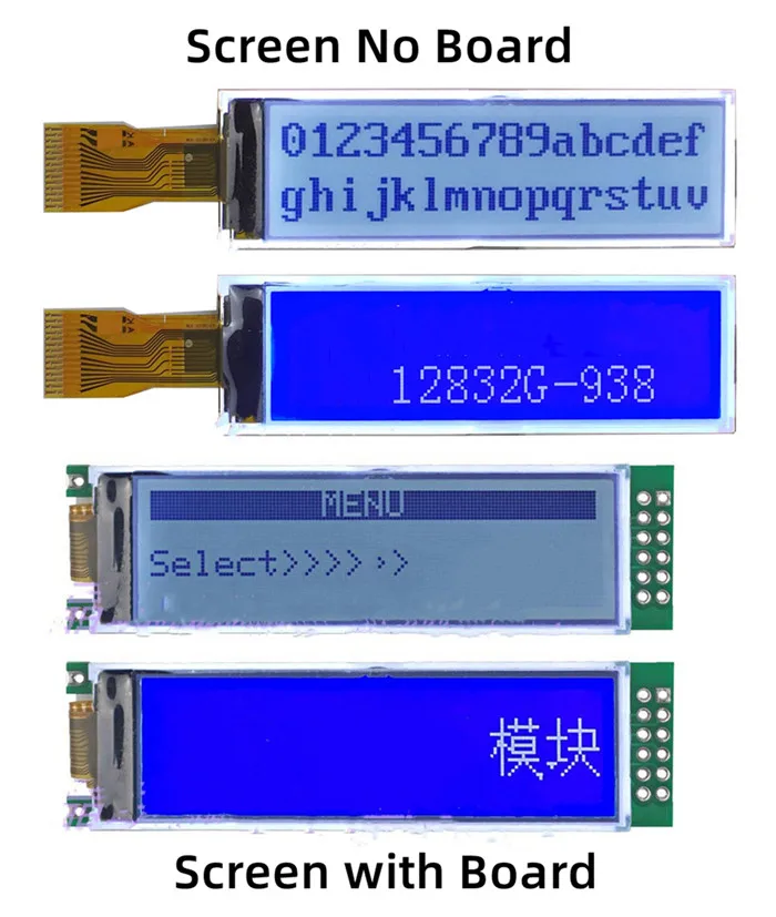 12PIN / 14PIN COG LCM 12832 Модуль ЖК-экрана UC1604C Контроллер SPI Интерфейс Изображение 0