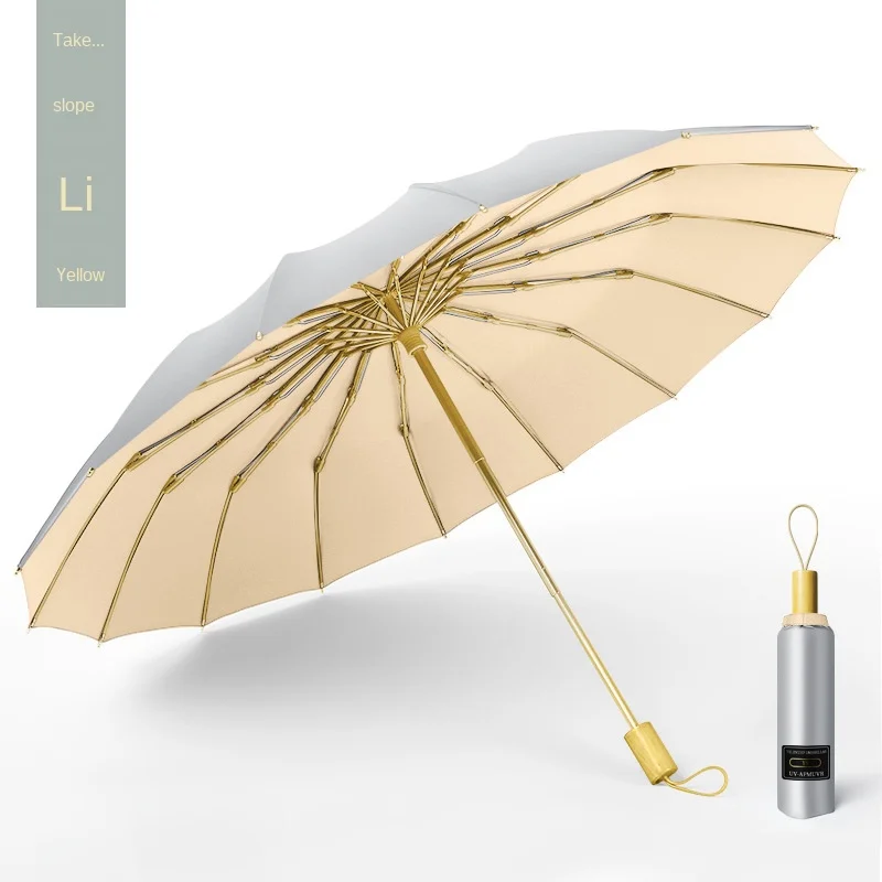 16-кратный Ветрозащитный Женский зонт от дождя Мода Ретро Деревянная ручка Сплошной цвет Большой Размер Деловой Мужской Качественный Прочный Зонт Изображение 4