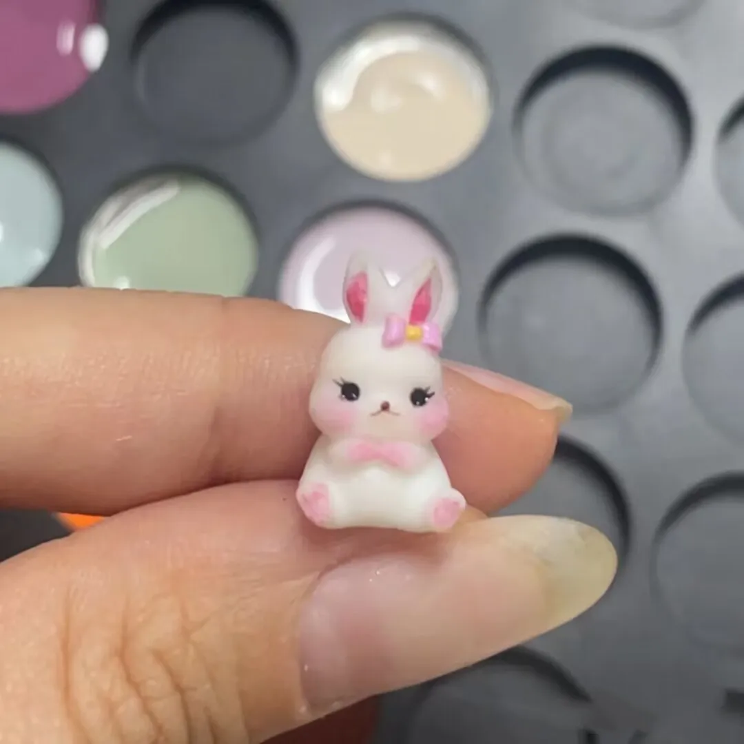 1шт 3D акриловая форма Милый кролик Украшения для ногтей Дизайн ногтей DIY Силиконовые шаблоны для ногтей Форма для ногтей Изображение 0