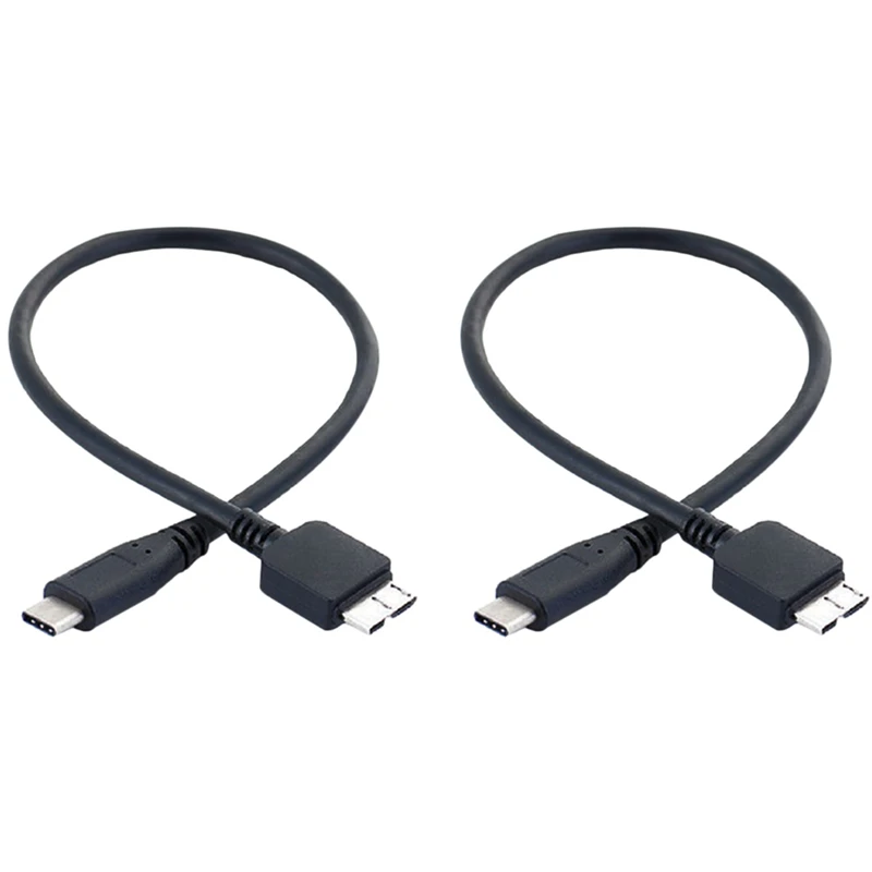 2 кабеля для жесткого диска, разъем USB 3.1 Type-C к разъему USB 3.0 Micro-B для передачи данных для планшетного телефона Изображение 0