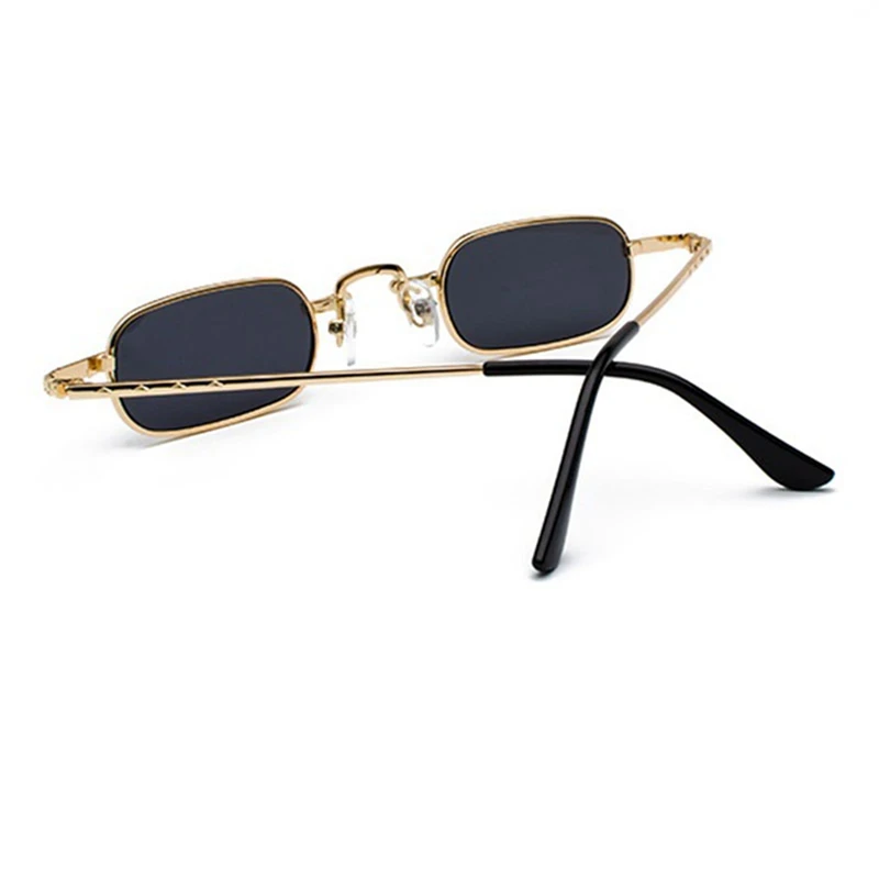 2 предмета Ретро-панк-очков, прозрачные квадратные солнцезащитные очки, женские ретро-солнцезащитные очки, мужские, металлическая оправа, черный серый + золотой и красный Изображение 3