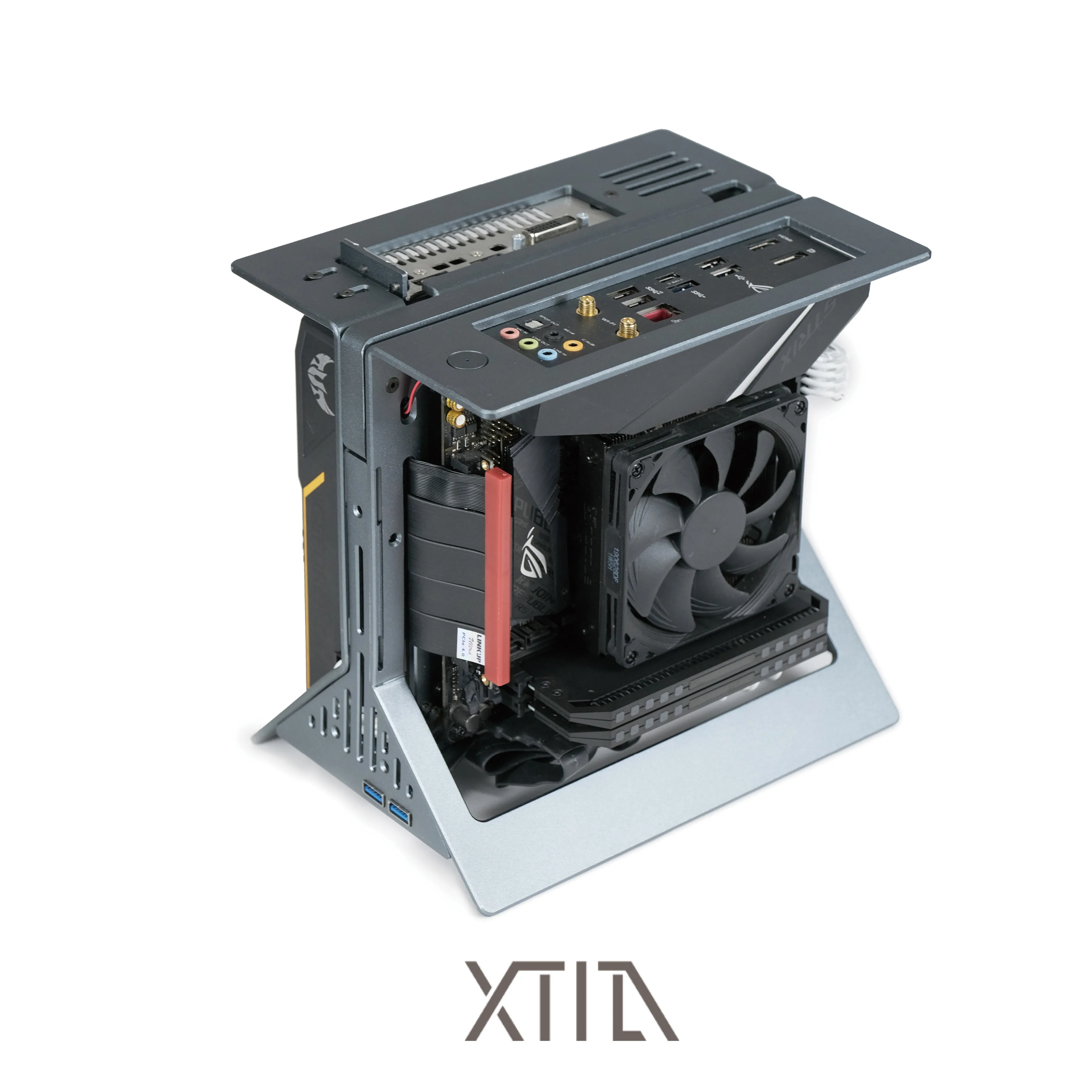 2022new [xproto Mini] xtia itx с открытым дисплеем 1U core, полностью алюминиевый вертикальный переносной чехол-ручка Изображение 4