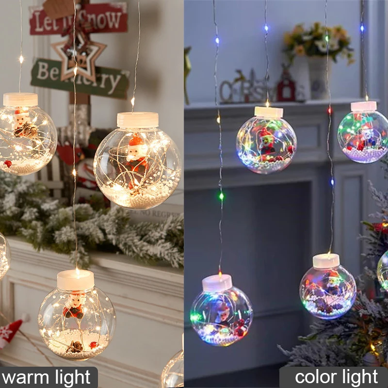 2023 Navidad Festoon LED Fairy Curtain Light Струнные Рождественские Огни для Домашнего Окна Новогодняя Вечеринка Украшение Комнаты EU Plug 220V Изображение 3