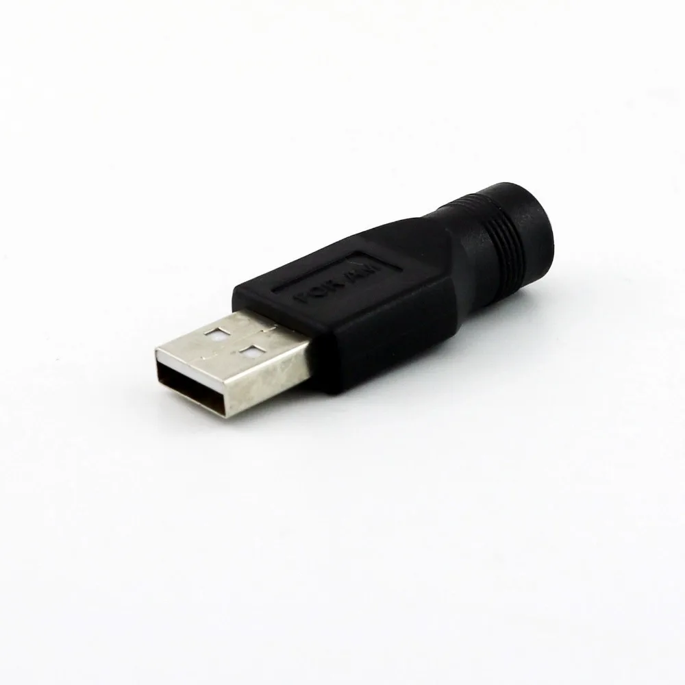 20x Разъем USB от 2.0 A до 5.5 мм x 2.1 мм Разъем адаптера преобразователя питания постоянного тока для зарядного устройства Прямой черный Изображение 5