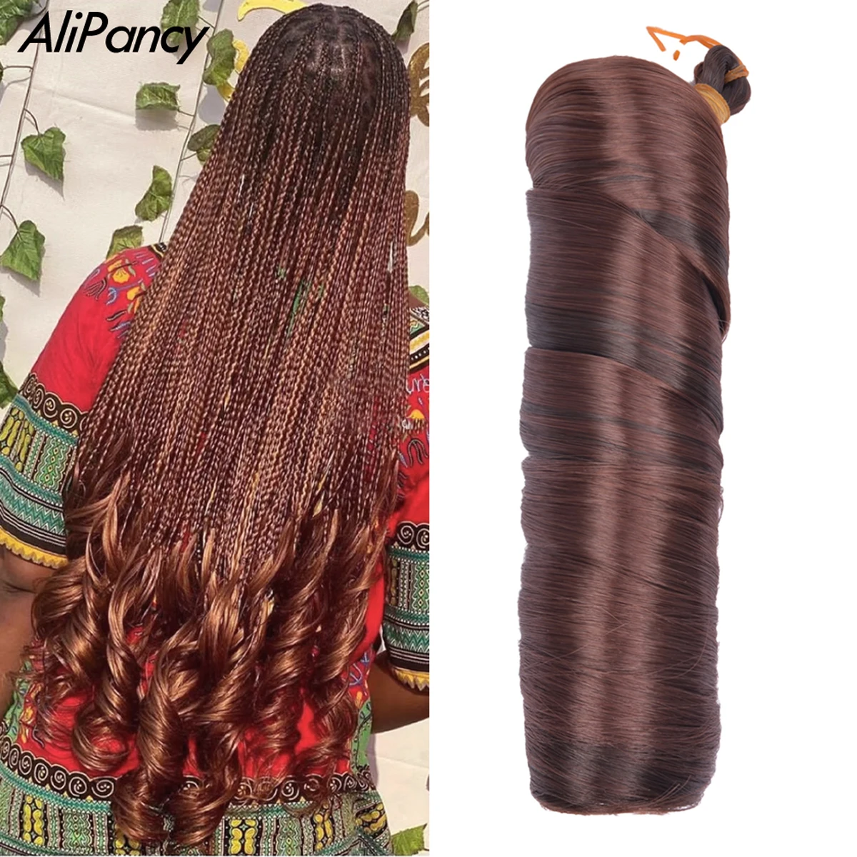 24-дюймовые синтетические Французские Вьющиеся волосы для плетения спиральных локонов, Волосы для вязания крючком, упругие шелковистые косы для объемного наращивания волос для женщин Изображение 0