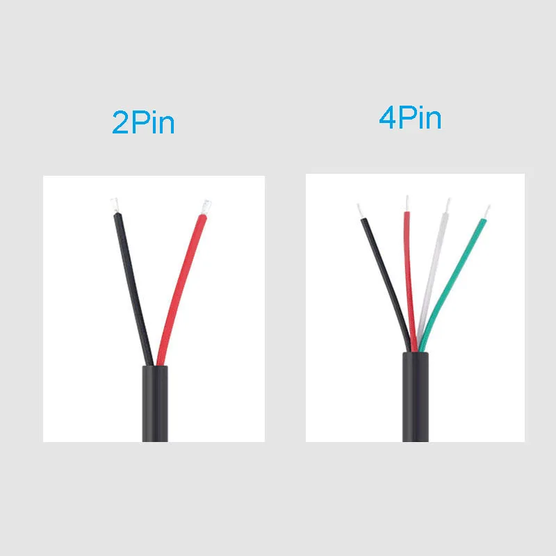 2Pin 4Pin Тип C мужской / женский с открытым концом 2-жильный 4-жильный USB-кабель для быстрой зарядки данных Изображение 2