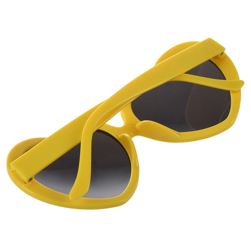 2X Модные солнцезащитные очки в форме сердца с забавной летней любовью желтого цвета Изображение 3