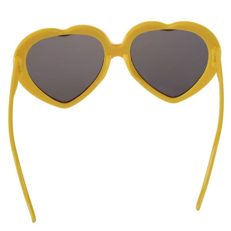 2X солнцезащитных очков Fashion Funny Summer Love в форме сердца желтого цвета. Изображение 2
