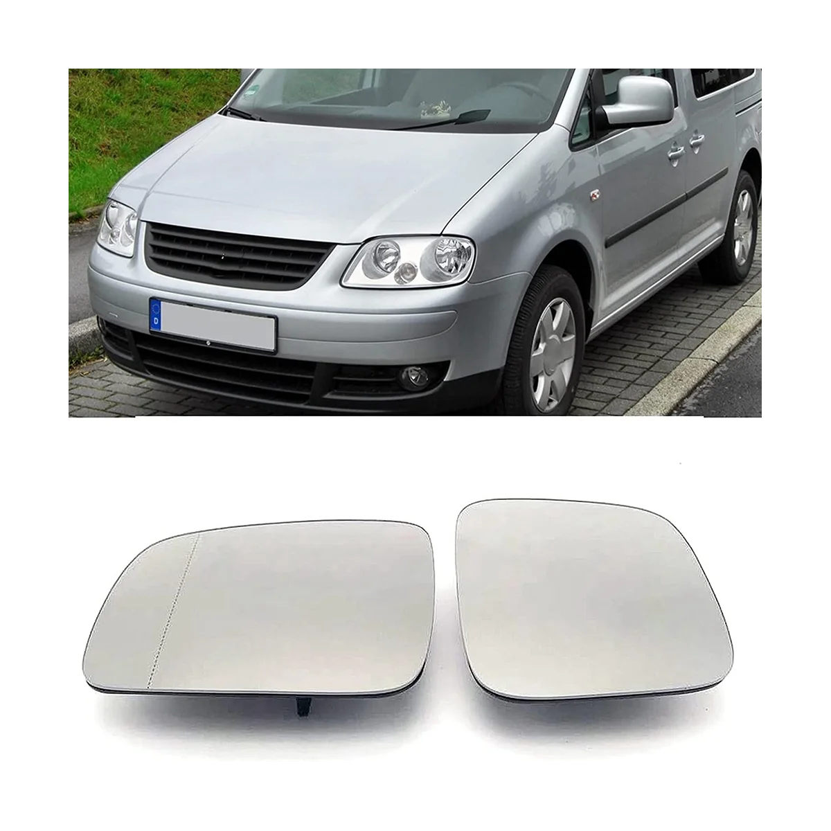 2шт для VW Caddy 2004-2015 Боковое Зеркало Заднего Вида С Подогревом 7H1857521 7H1857522 Изображение 1