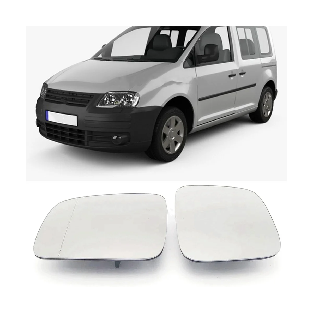 2шт для VW Caddy 2004-2015 Боковое Зеркало Заднего Вида С Подогревом 7H1857521 7H1857522 Изображение 5