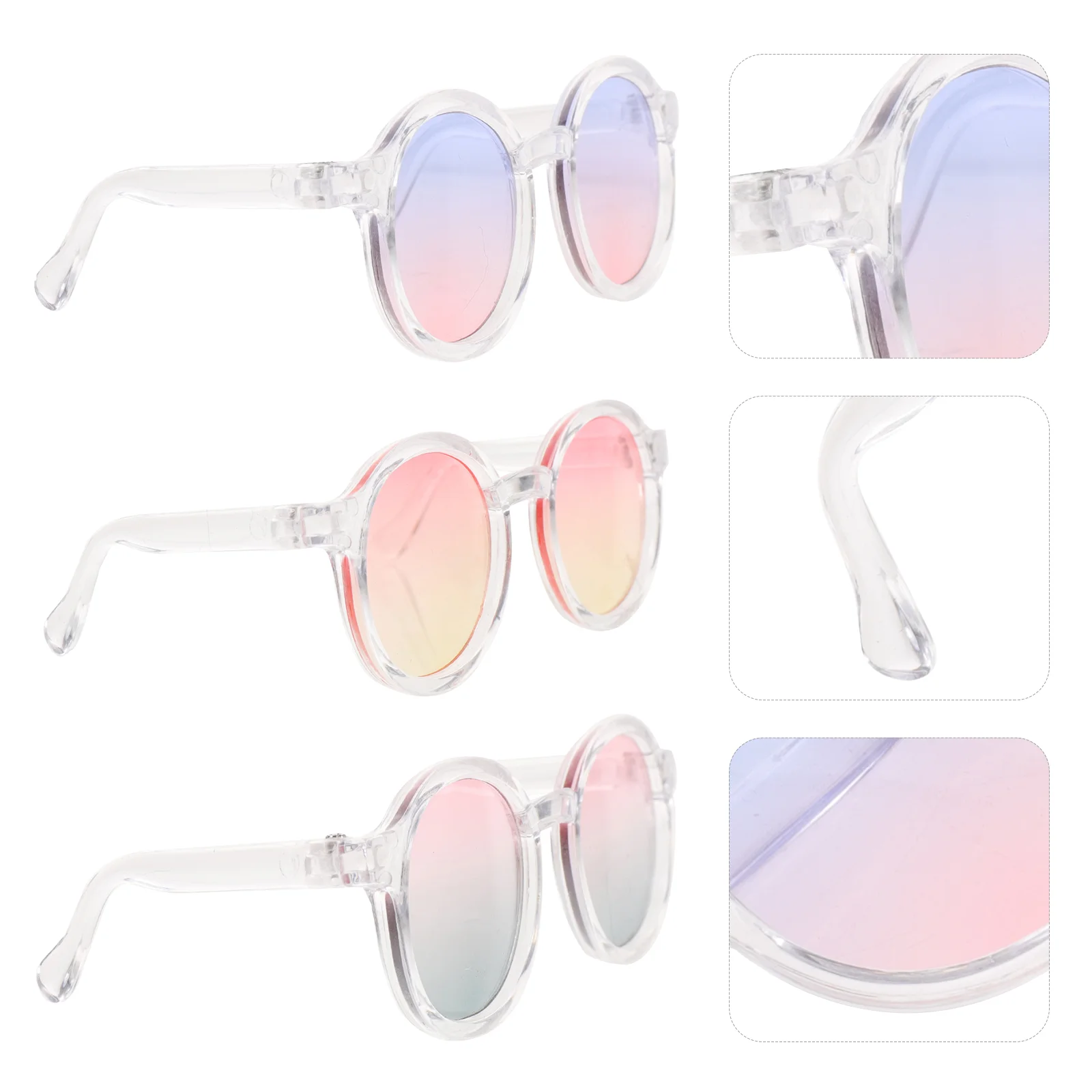 3 Шт 6-Точечные Очки Аксессуары для одежды Красочные Детские Солнцезащитные очки Пластиковые Очки Shot Изображение 0