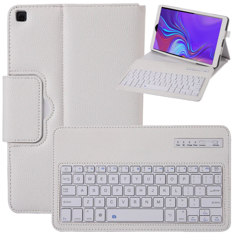 30 шт./лот Съемная Подставка Личи Беспроводная Bluetooth Клавиатура Кожаный Чехол Для Samsung Galaxy Tab A 10.1 2019 T510 T515 Изображение 5