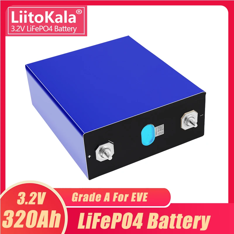 32ШТ Аккумулятор Lifepo4 3.2V 320AH LFP Cells Класса A 12V 24V 48V Аккумуляторная Батарея Глубоких Циклов С Шинами для Гольф-Кара Изображение 2