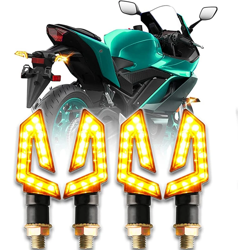 4ШТ Стрелка Мотоцикла Поворотники Индикаторы Янтарная Лампа Для Мотоцикла Скутер Quad Cruiser Изображение 0