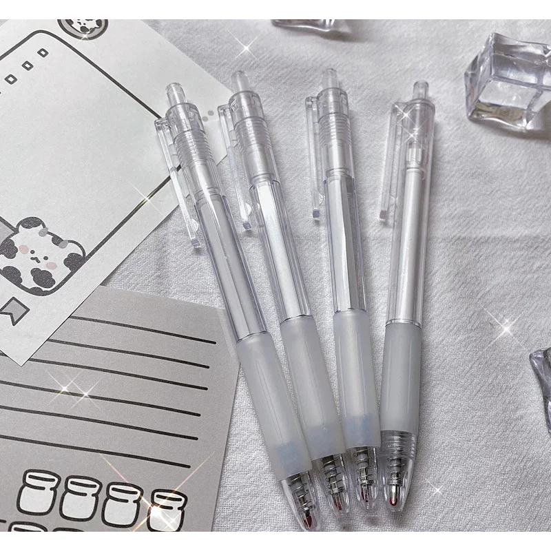 5 шт. Простая прозрачная нейтральная ручка 0,5 мм, Цветная ручка Morandi, держатель для ручек с черными чернилами, заправка для ручек, канцелярские принадлежности для студентов Изображение 2