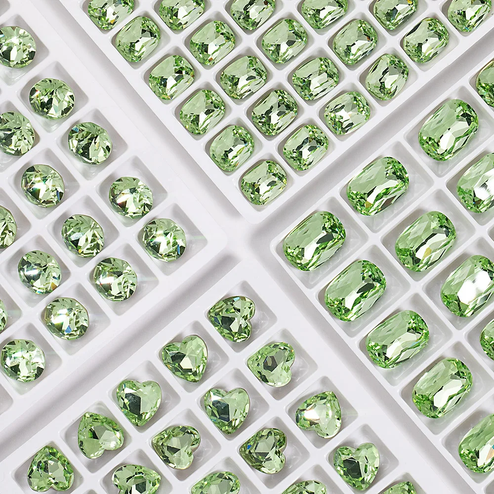5шт высококачественных водяных бриллиантов Зеленая серия Кристалл Алмаза для ногтей Горный хрусталь 3D Без исправлений Украшение для ногтей DIY Инструмент Изображение 2