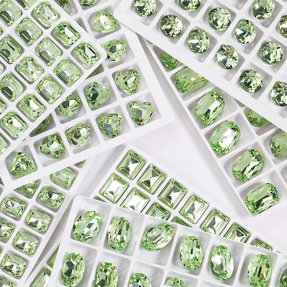5шт высококачественных водяных бриллиантов Зеленая серия Кристалл Алмаза для ногтей Горный хрусталь 3D Без исправлений Украшение для ногтей DIY Инструмент Изображение 4