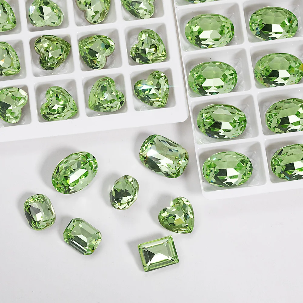 5шт высококачественных водяных бриллиантов Зеленая серия Кристалл Алмаза для ногтей Горный хрусталь 3D Без исправлений Украшение для ногтей DIY Инструмент Изображение 5