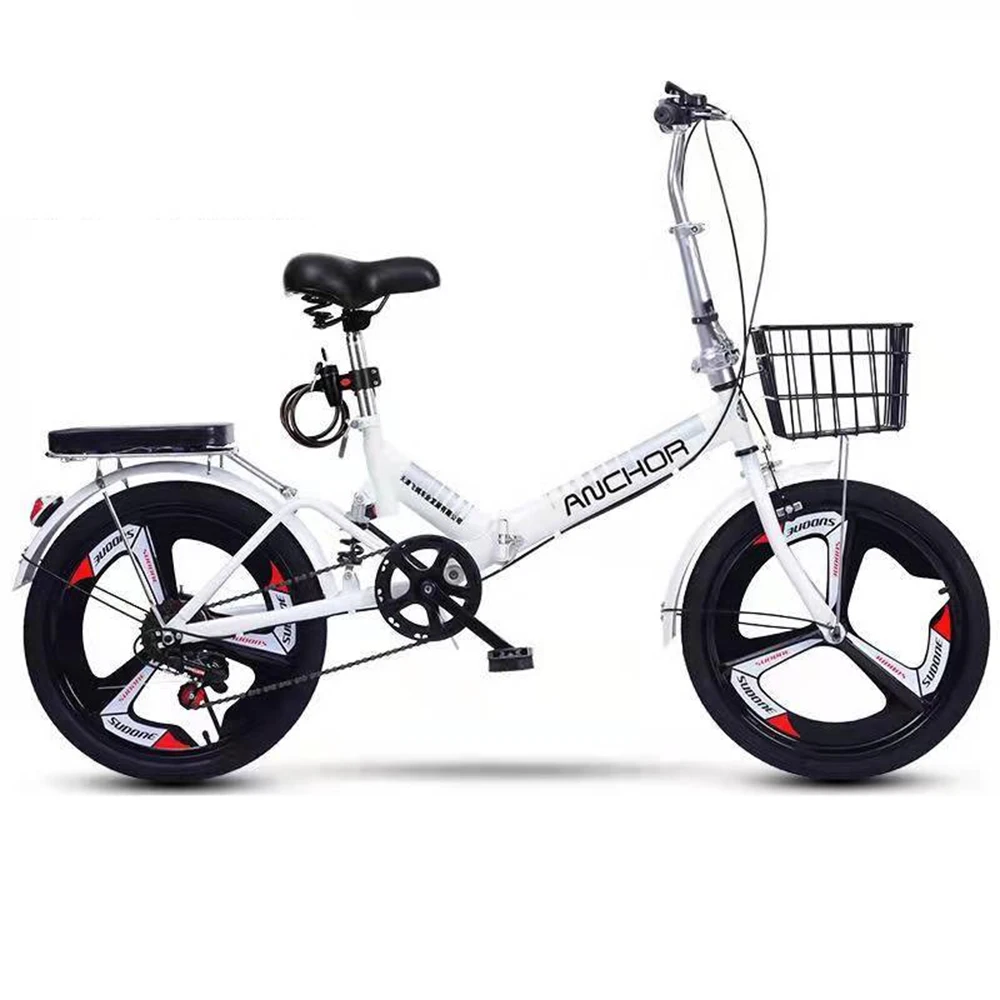 7-скоростной 20-дюймовый складной велосипед с V-образным тормозом на передних и задних колесах среднего диапазона, удобный, легкий и портативный Для взрослых, мальчиков и девочек Изображение 0