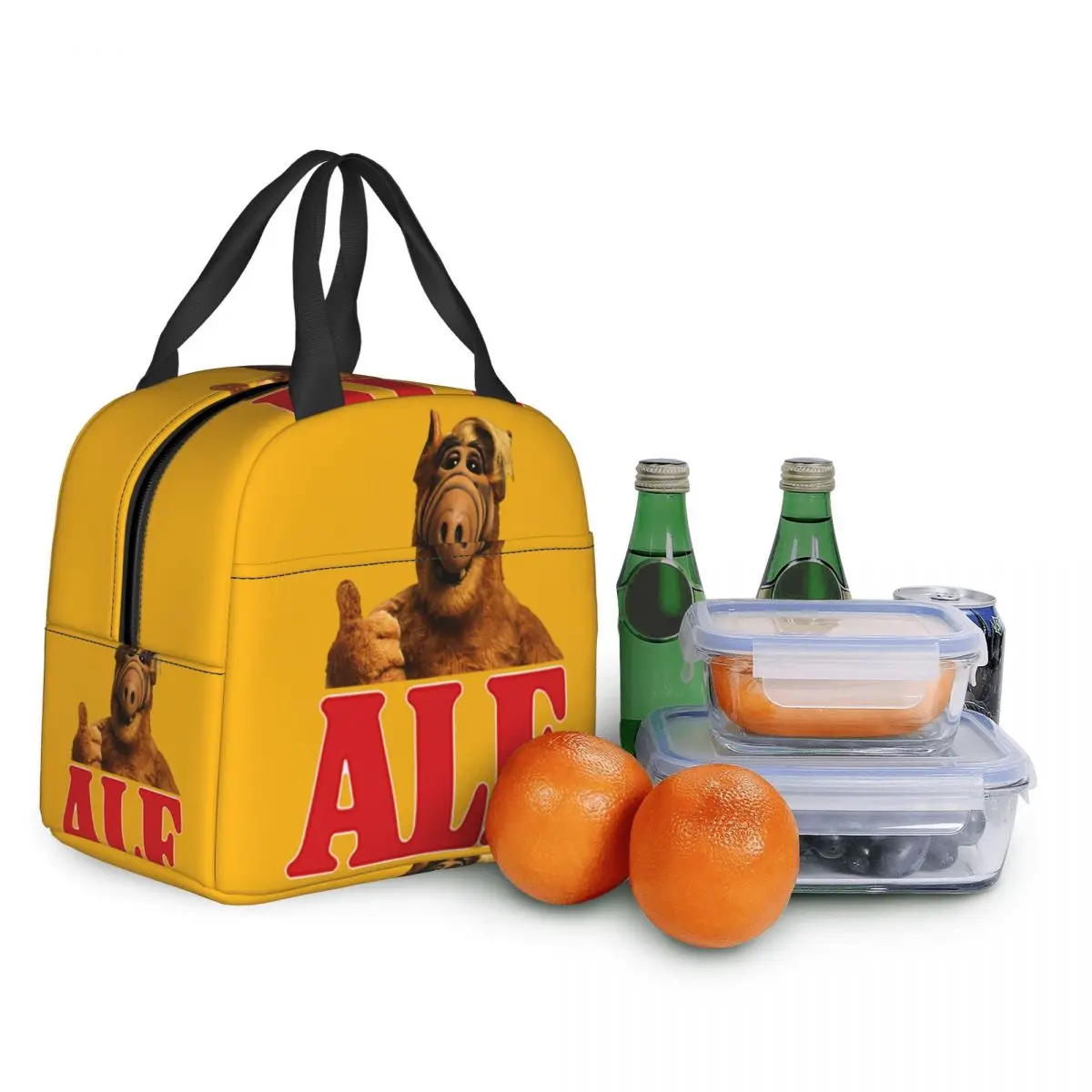 Alf Thumbs Up Lunch Bag Cooler Термоизолированный Ланч-Бокс Инопланетной Формы Жизни для Женщин, Детей, Школьной Работы, Пикника, Еды, Сумки-Тоут Изображение 4